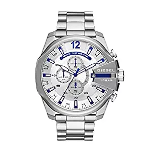 Diesel Uhren Diesel Herren Mega Chief Chronograph, 59 mm Gehäusegröße, Edelstahluhr