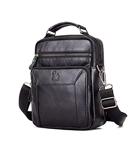 ARKTOS Taschen & Rucksäcke Nefli Herren Echtleder Umhängetasche Messenger Crossbody Tasche Fits 7.9 Inch Tablet für Business Büro Arbeit Schule