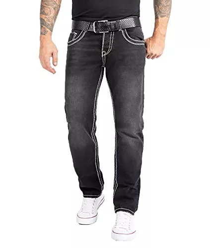 Rock Creek Jeans Rock Creek Herren Designer Jeans Hose Dicke Nähte Vintage Blau RC-2056