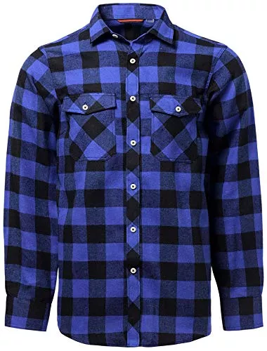 J.Ver Hemden J.Ver Herren Hemd Kariertes Freizeithemd Normale Passform Lange Ärmel Flanellhemden
