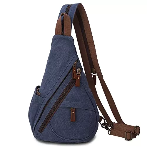 VARLIVOO Taschen & Rucksäcke VARLIVOO Retro Herren Sling Bag Damen Crossbody Bag Umhängetaschen Schultertasche Wandern Reisen Camping Radfahren Bergsteigen Schule Segeltuch Sling Rucksack