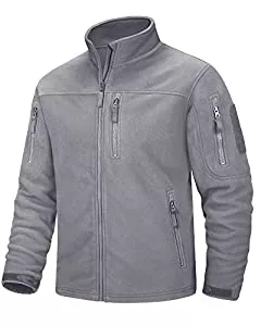 MAGCOMSEN Jacken MAGCOMSEN Herren Outdoor Fleecejacke Winddicht Taktische Armee Jacke mit 7 Taschen Warme Stehkragen Jagdjacke Winter Voll Zip Übergangsjacke für Wandern Arbeiten