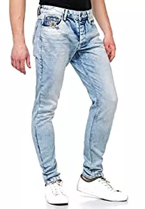 Cipo & Baxx Jeans Cipo & Baxx Herren Jeans Hose Crinkle-Effekt Denim Slim Fit Schlicht Jeanshose Design Röhrenjeans