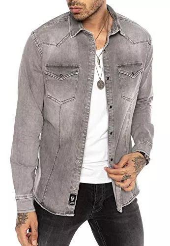 Redbridge Jacken Redbridge Herren Jeanshemd Freizeithemd Premium Denim Western