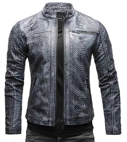 Crone Jacken Crone Epic Herren Lederjacke Cleane Leichte Basic Jacke aus weichem Schafs-Leder