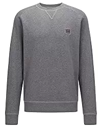 BOSS Pullover & Strickmode BOSS Herren Westart Relaxed-Fit Sweatshirt mit meliertem Logo-Aufnäher