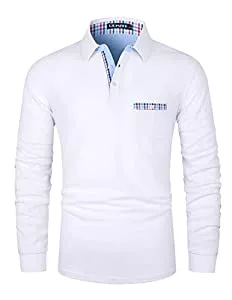 LIUPMWE Hemden LIUPMWE Poloshirt Herren Langarm Getäfelt T Shirts Männer Hemd T-Shirt Slim Fit Golf Sports