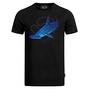 Lexi&Bö T-Shirts Lexi&Bö Hai T-Shirt Hammerhead Herren für Taucher in schwarz mit großem Hammerhai Aufdruck Tauchen