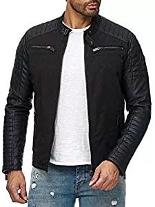 Redbridge Jacken Herren Jacke Lederjacke Kunstleder Biker Übergangsjacke