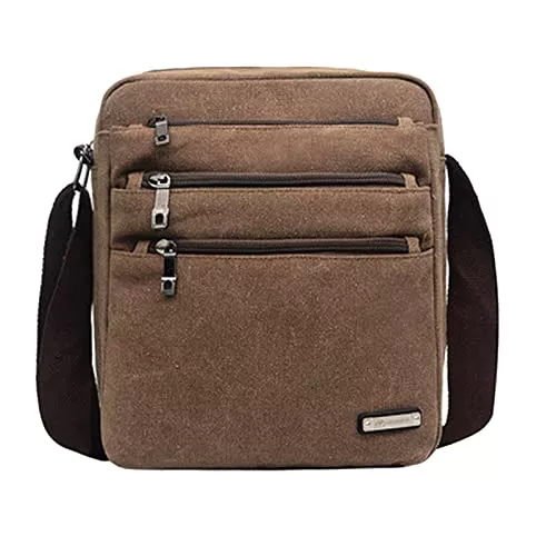 Vohoney Taschen & Rucksäcke Vohoney Herren-Schultertaschen Umhängetasche Herrentasche Klein Crossbody Bag Handtasche Tasche Umhängen Messenger Bag Handgelenktasche Canvas Vintage Shoulder Bag