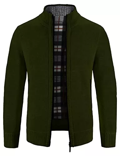 Pinkpum Kapuzenpullover Pinkpum Strickjacke Herren Fleecejacke Sweatjacke Mit Reißverschluss Trachtenjacke, Gestrickt Cardigan Herren Wintermantel