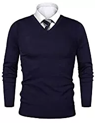 iClosam Pullover & Strickmode iClosam Pullover Herren V-Ausschnitt Langarm Baumwolle Sweater