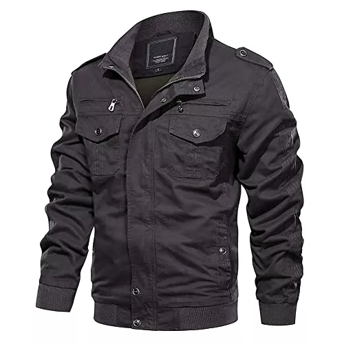 MAGCOMSEN Jacken MAGCOMSEN Herren Military Übergangsjacke Frühling Tactical Jacke Winddicht Fliegerjacke Stehkragen Bomber Jagdjacke Armee Piloten Jacket mit Multi Taschen