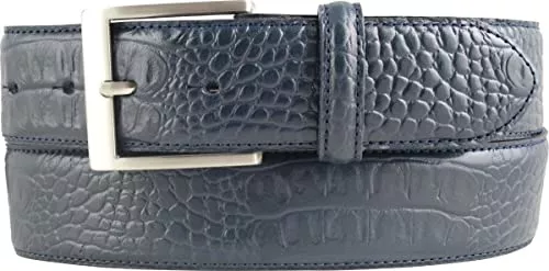 Brazil Lederwaren Gürtel Gürtel mit Krokoprägung 4 cm | Leder-Gürtel für Damen Herren 40mm Kroko-Optik | Kroko-Muster 4cm