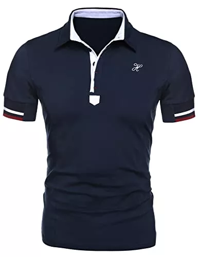 COOFANDY Poloshirts COOFANDY Herren Poloshirt Kurzarm Polohemd Slim Fit Basic Golf Polo Baumwolle Männer T-Shirt Sommer S-XXL