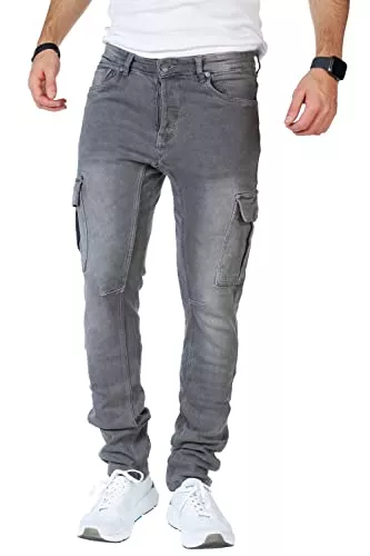 Styleko Blazer Styleko Herren Cargo Jeans Hose Herren Jeans Hose für Männer Jungen Regular Slim fit Denim Destroyed Jogger Freizeithose Casual Jeans Pants Jeans Herren Stretch| 7 Tasc 8004