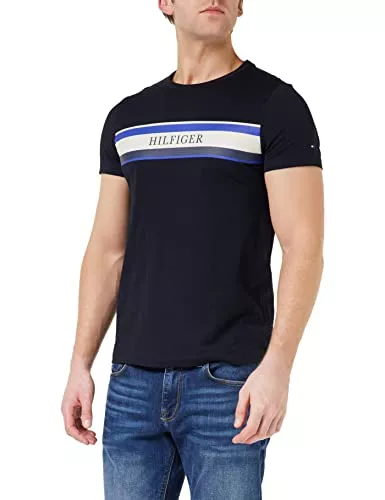 Tommy Hilfiger T-Shirts Tommy Hilfiger Herren Chest Hilfiger Stripe Tee S/S T-Shirts