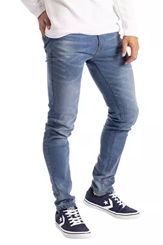BlauerHafen Jeans BlauerHafen Herren Skinny Jeanshose Slim Fit Stretch Designer Hose Super Flex Denim Pants