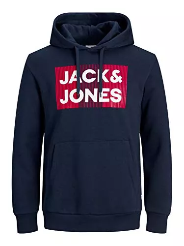 JACK & JONES PLUS Kapuzenpullover JACK & JONES PLUS Herren Jjecorp Logo Hood Noos Ps Pullover Sweater