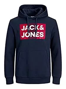 JACK & JONES PLUS Kapuzenpullover JACK & JONES PLUS Herren Jjecorp Logo Hood Noos Ps Pullover Sweater