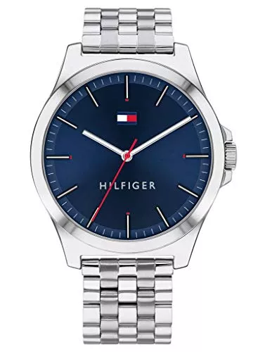 Tommy Hilfiger Uhren Tommy Hilfiger Analog Quarzuhr für Herren mit Silbernes Edelstahlarmband - 1791713