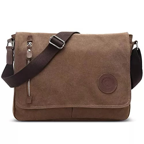 DORRISO Taschen & Rucksäcke DORRISO Mode Umhängetasche Herren Schultertasche Canvas Schultertaschen für 14 Zoll Laptop Kuriertasche Männer Casual Reise Schule Schultertasche Kuriertasche