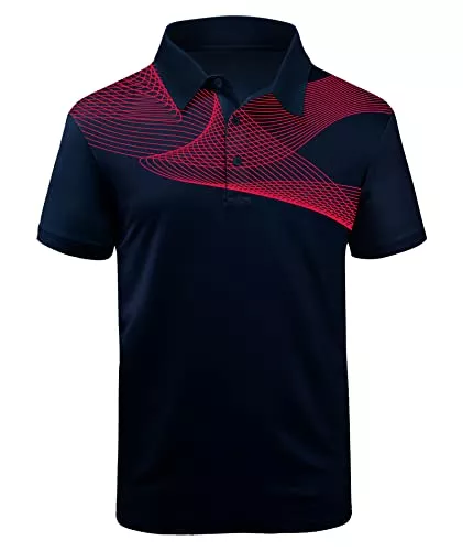 JACKETOWN Poloshirts JACKETOWN Poloshirts Herren Kurzarm Hemd Männer Bedrucktes T-Shirts Outdoor Sport Atmungsaktiv Golf Herren Polohemd Leicht Lässig Brillenhalter Knopfleiste Casual Sommer Poloshirt