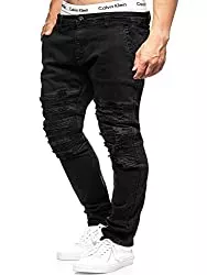 Indicode Jeans Indicode Herren Roth Jeanshose Baumwolle | Herrenjeans Destroyed Look Denim Stretch Jeans Hose Herrenhose Regular fit Used-Optik Washed Out Men Pants für Männer