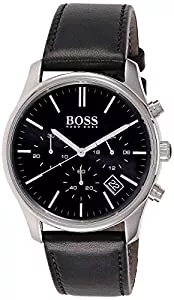 BOSS Uhren BOSS Chronograph Quarz Uhr für Herren mit Schwarzes Lederarmband - 1513430