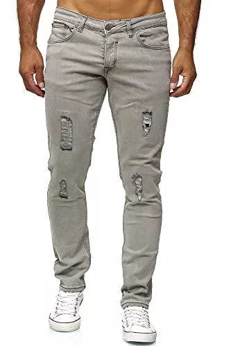 Elara Jeans Elara Herren Jeans Destroyed Slim Fit Hose Denim Stretch Chunkyrayan