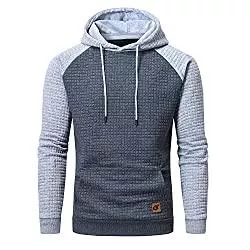 YuKaiChen Kapuzenpullover YuKaiChen Herren Kapuzenpullover Casual Langarm Karierten Kordelzug Jacquard Hooded Sweat mit Fleece Innenseite