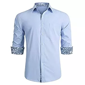 HISDERN Hemden HISDERN Herren Hemd formelle Freizeithemd Businesshemden Freizeithemden Langarm Baumwolle Klassisch Regular Fit Hemden