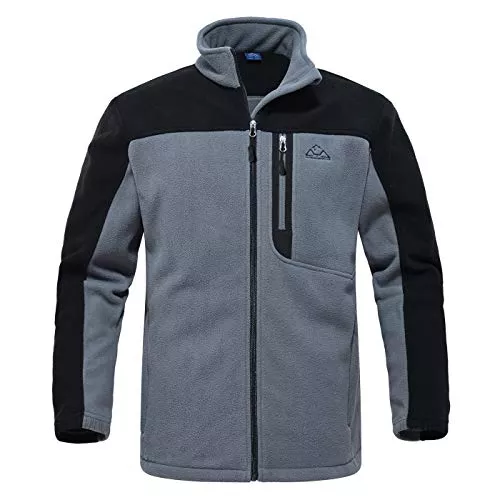 YSENTO Jacken YSENTO Herren Outdoor Fleecejacke Full Zip Winddicht Leicht Atmungsaktiv Warme Polar Angeln Arbeit Wander Jacke mit Reißverschlusstaschen