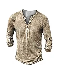 Beotyshow Langarmshirts Hemd Herren Langarm/Kurzarm Henley Shirt Männer Freizeithemd Vintage Casual Leicht Baumwolle Slim Fit T-Shirt