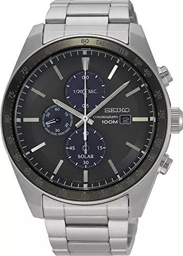 Seiko Uhren Seiko Solar Chronograph Herren-Uhr Edelstahl mit Metallband