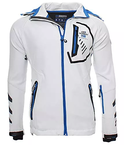 Geographical Norway Jacken Geographical Norway Herren Jacke Softshell Windbreaker Kapuze abnb. Hood Strings Contrast Zipper Cuff Tape Rubber Prints