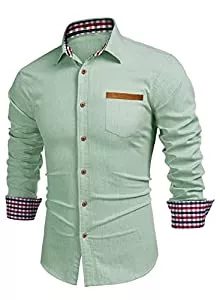 JMIERR Hemden JMIERR Jeanshemd Herren Hemd Freizeithemd Langarmhemd Cowboy-Style Business männer Kent-Kragen Casual
