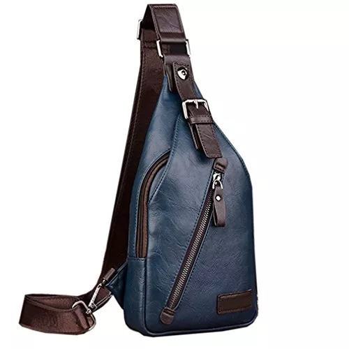 Hebetag Taschen & Rucksäcke Hebetag Leder Sling Bag Wandern Daypack für Männer Frauen Outdoor Reisen Camping Angeln Crossbody Schulter Brust Rucksack Rucksack