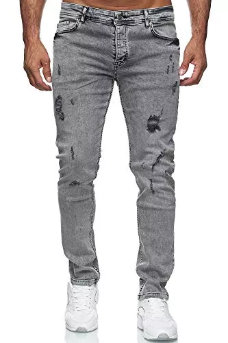 Reslad Jeans Reslad Jeans Herren Destroyed Look Slim Fit Denim Strech Jeans-Hose RS-2062