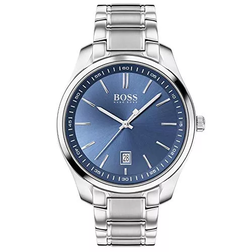 BOSS Uhren BOSS Analog Quarzuhr für Herren mit Silbernes Edelstahlarmband - 1513731