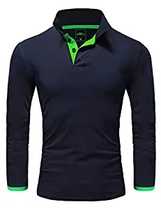 REPUBLIX Poloshirts REPUBLIX Herren Poloshirt Basic Kontrast Langarm Polohemd Shirt R0521