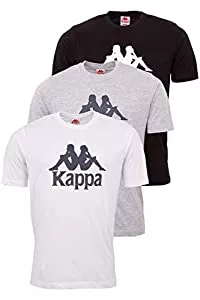 Kappa T-Shirts Kappa Tshirt Herren VEPPEL im 3er Pack | T Shirts Männer mit Rundhalsausschnitt und Logodruck | Basic T-Shirt für Herren | Kurzarm Oberteil für Sport und Freizeit | Regular Fit I In Größen S-2XL