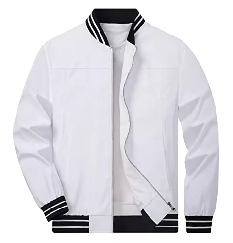 TACVASEN Jacken TACVASEN Herren Bomberjacke Freizeit Übergangsjacke Leichte Fliegerjacke Stehkragen Pilotenjacke Herbst Frühling Blouson mit Taschen