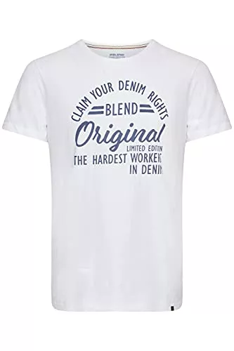 b BLEND T-Shirts Blend BHMike Herren T-Shirt Kurzarm Shirt mit Print aus 100% Baumwolle