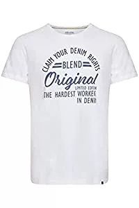 b BLEND T-Shirts Blend BHMike Herren T-Shirt Kurzarm Shirt mit Print aus 100% Baumwolle