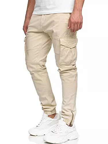 Indicode Hosen Indicode Herren Alex Cargohose aus Baumwolle mit 6 Taschen | Cargo Chino Hose f. Männer