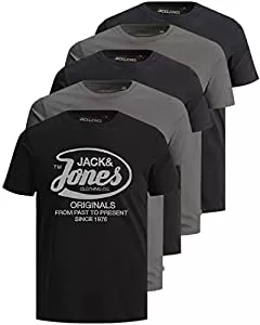 JACK & JONES T-Shirts JACK & JONES Herren 5er-Pack T-Shirts aus Baumwolle in vielen Farben und Styles