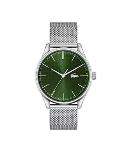 Lacoste Uhren Lacoste Analog Quarzuhr für Herren mit Silbernes Edelstahl-Mesh-Gliederarmband - 2011189, Grün