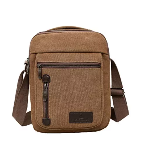 Vohoney Taschen & Rucksäcke Vohoney Herren-Schultertaschen Umhängetasche Herrentasche Klein Crossbody Bag Handtasche Tasche Umhängen Messenger Bag Handgelenktasche Canvas Vintage Shoulder Bag