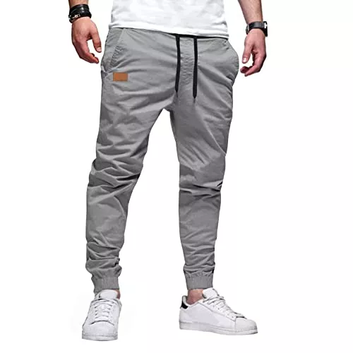 AlvaQ Hosen AlvaQ Chino Hose Herren Freizeithose Baumwolle Cargohose Herren Jogginghose mit Kordelzug Casual Hose mit Taschen